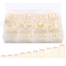 150 stuks M6X3-M6X25mm witte ABS ronde afstandshouder holle isolerende kolom PCB-bord assortimentset