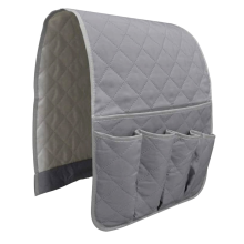 Sofa-Armlehnen-Organizer mit 5 Taschen, 13 x 34,5 Zoll weiche Sessel-Aufbewahrungstasche für Tablet, Telefon, Brille, Zeitschriften