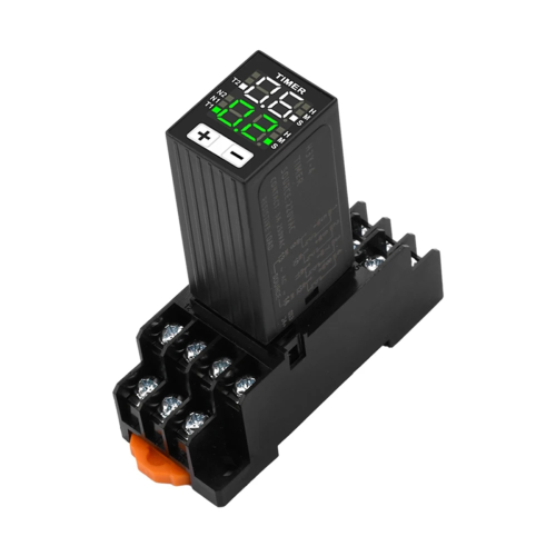 H3Y-4 AC220V Liquid Crystal Time Relay Dual with Base Small Digital Display Cycle Control Delayer 1