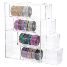 Acryl organizer, opberghouder voor transparante washi tape met 4 schuifladen, voor scrapbooking en knutselbenodigdheden