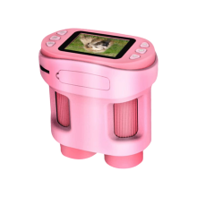 1000X Taschenmikroskop Wissenschaftsspielzeug Handheld LED-Licht Biologie Vergrößerung Outdoor Studenten Unterricht Rosa