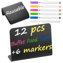 Lot de 12 petites étiquettes alimentaires de 4 x 3 pouces pour fêtes, buffets, anniversaires, boulangeries, mariages, tables