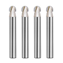 1/4-inch schacht, snijdiameter, 2-groefs, hardmetalen groef met ronde neus kernfrees, 4 stuks (1/4 x 1/4)