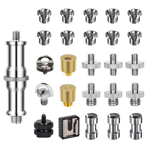 26Pcs Camera Screw Mount Set 1/4 Inch and 3/8 Converter Threaded Screws Adapter Flash Shoe 1