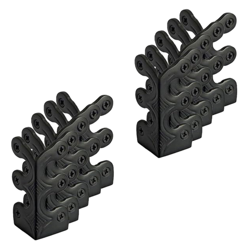 10PC Skiffers Baseboard Corner Protectors,Solid Brass Skirting Board Protectors,Baseboard Protectors Black