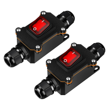2 Pcs 12V Inline Schalter Wasserdicht Kabel Toggle mit Rot Licht Wippschalter