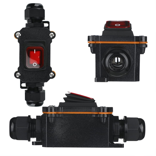 2 Pcs 12V Inline Schalter Wasserdicht Kabel Toggle mit Rot Licht Wippschalter 2