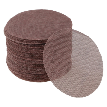 Lot de 50 feuilles de papier abrasif Abranet de 12,7 cm, anti-obstruction, crochet et boucle, sans poussière, grain 400, marron, oxyde d'aluminium