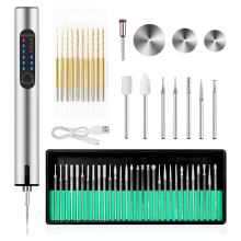 USB oplaadbare graveerpen, draagbare doe-het-zelf handboor voor het maken van sieraden, metaal, hout, steen, kunststof, glas, grijs