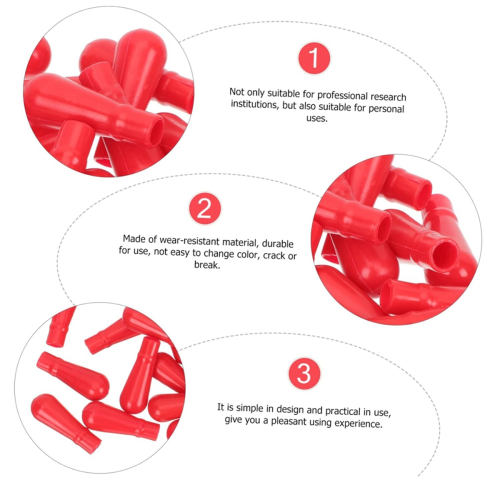 Lot de 100 compte-gouttes en silicone avec ampoule rouge 2