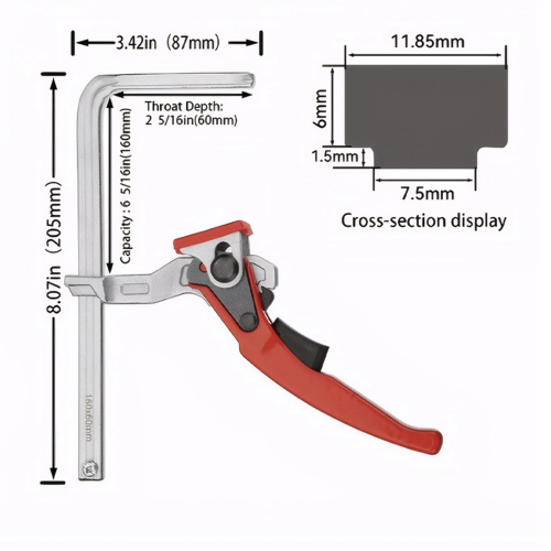 1PC Upgrade F Clamp Robust and -Guide Rail System Hand Tool Quick-Release 2