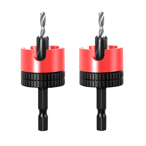 2PC Woodworking Limit Countersink Drill Non Slip Hexagonal Shank with Bearing Adjustable Step Screw Opener
