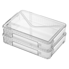 2 stuks 8,5 x 11 papieropslag, doorzichtige plastic organizer voor A4 met handvat, draagbare projectkoffer, kunst
