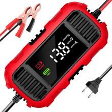 Caricabatteria per auto 12V 2A con display digitale, strumento di ricarica intelligente, mantenitore di carica per camion, spina UE