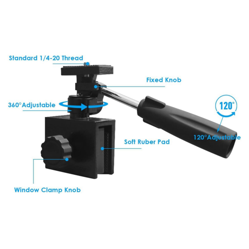 Spotting Mirror Window Mount Adapter Adjustable Clip for Camera Telescope 2