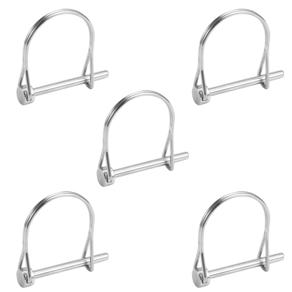 5 Pezzi 4,8X50 Mm Perno In Acciaio D Arco Albero Filo Bloccaggio Accoppiamento Di Sicurezza Fermo Rimorchi Agricoli Barca Da Carico Prato Giardino-image