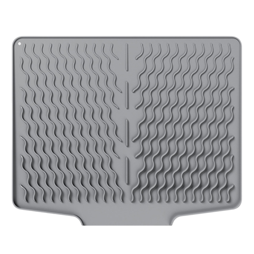 Silicone Tableware Drain Mat, Anti Slip Sink Slope Guide Bowl Dish Drying Filter Mat