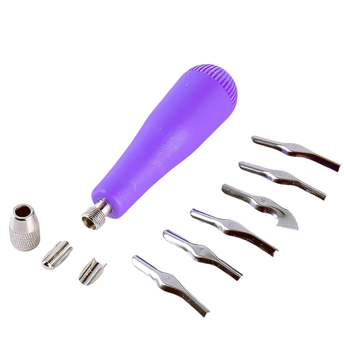 Linoleum Cutter Kit Assortment Carving Tools for DIY Block Printing, Includes 6 Blades ,