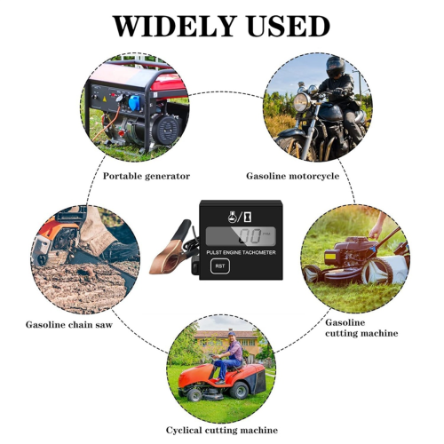 Digital Chainsaw Tachometer Small Engine Display Pulse Speedometer Motorcycle Electronic 2