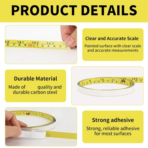 10 Packs Self Adhesive Measuring Tape Measure Stick on (12 Ft,Yellow) 2