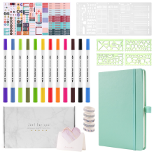 A5 Hardcover Dotted Journal Notebook met 184 genummerde pagina's, Dotted Journaling Kit voor beginners, roze