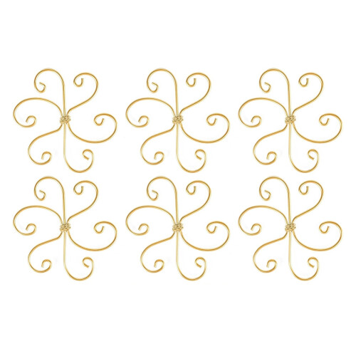 6pcs Plant Stem Support, Metal Monstera Holder Support Design Bamboo Clamp Set