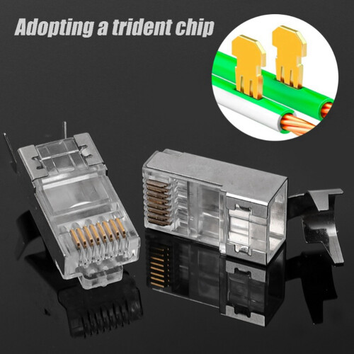 20pcs CAT7 Metal Shielded RJ45 Connector Ethernet Cable Plug CAT 7 2