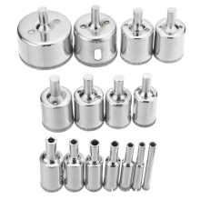 Set di 15 punte per seghe a tazza diamantate per piastrelle, marmo, vetro, ceramica (6-50 mm)