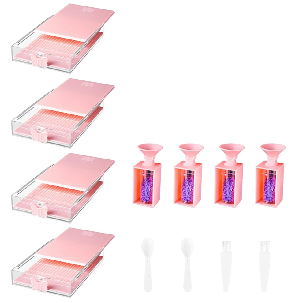 Confezione Da 12 Vassoi Impilabili Trabricks Per Pittura A Diamante Con Coperchi, Kit Per Pittura A Diamante Per Adulti Fai Da Te