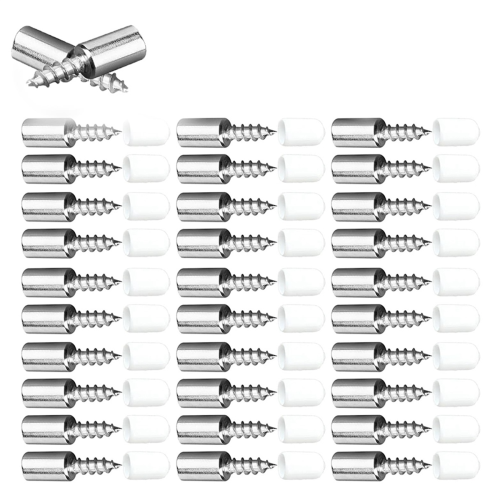 100PCS Fixed Support Self-Tapping -Screw, Wardrobe Cabinet Glass Partition Nails , with Rubber Sleeve 1