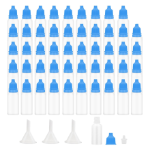 50 Stück kleine leere Squeeze-Tropfflaschen aus Kunststoff mit dünner Spitze, 15 ml, tragbar, quetschbare Flüssigkeit, blau