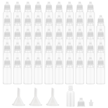 50 Stück kleine leere Squeeze-Tropfflaschen aus Kunststoff mit dünner Spitze, 15 ml, tragbar, quetschbar, Flüssigkeit, weiß