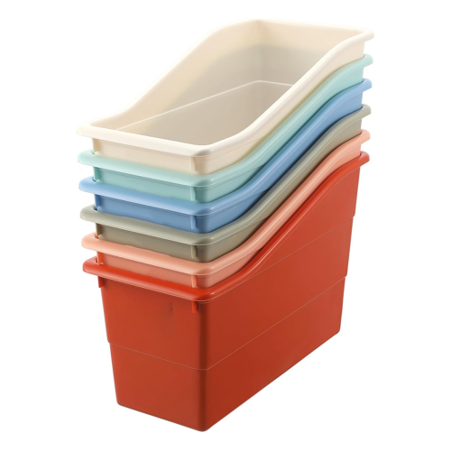 6 Pcs Book Box Connected Storage for Folder Magazine File Rack Interlocking Office Classroom