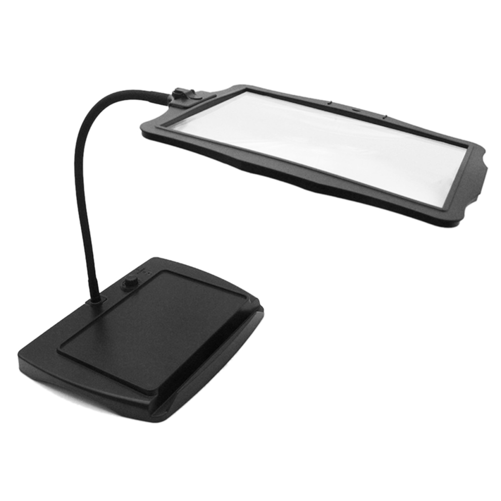3X Grote Oplaadbare Vergrootglas Met Licht En Standaard, 48 Led Flexibele Zwanenhals Handsfree Bureaulamp-image