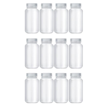 12 Stück Pillenfläschchen Probenfläschchen Weithals Reagenz Kunststoff mit Schraubverschluss Probenbehälter 4 Oz 125 Ml