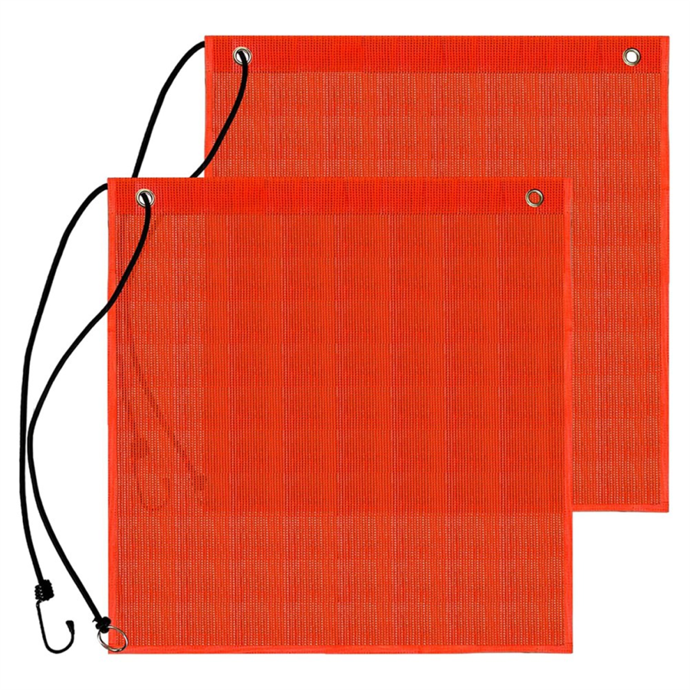Bandiera Di Sicurezza Per Camion, In Rete Rivestita In Vinile, 18X18 Pollici, Con Occhielli Rinforzati, Per Rimorchi Per Moto D'acqua, Confezione Da 2-image