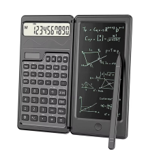 Solarbetriebener wissenschaftlicher Taschenrechner mit LCD-Notizblockfunktionen, professionell, tragbar, faltbar, für Studenten
