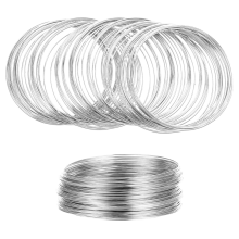 100 Loop Schmuckdraht, Memorydraht zur Herstellung von Armbändern und Perlen, Silber