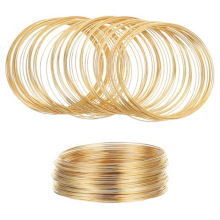 100 Loop Schmuckdraht, Memorydraht zur Herstellung von Armbändern und Perlen, Gold