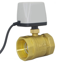 Normalerweise geschlossener, schnell öffnender motorisierter Kugelhahn aus Messing, 2-adrig, elektrisch, D50