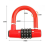 Convenient 4 Digit Code Bicycle Security Lock U Shape Anti Theft Motorcycle Ring Password for Outdoor Riding 3