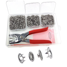 Drukknopenset 200 sets, 9,5 mm stoffen drukknopen voor kleding zonder naaien, roestvrijstalen knoop met tang