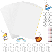 150-teiliges Set aus Schrumpffolien, Schlüsselanhänger-Set aus Schrumpfpapier zum Markieren von Kindern, für DIY-Ornamente oder zum Basteln
