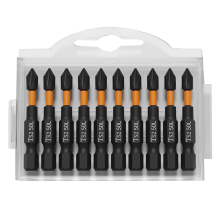 10 stuks 50mm PH2 magnetische bitset slagschroevendraaier met hardheid van de kop en schroevendraaierhandgereedschap