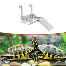 Nieuw schildpaddentankplatform, zonnebadende schildpaddensteiger voor waterreptielen, transparant rustterras voor schildpadden