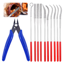 Set combinato di mini lime diamantate da 11 pezzi, set di aghi multifunzione per lavorazione del legno, levigatura, gioielli, metallo
