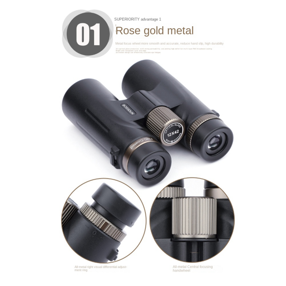 Binocolo Hd 12X Telescopio Con Supporto Per Telefono Anti-Vibrazione Per Fotografia Turismo Aspetto Uccello Nero