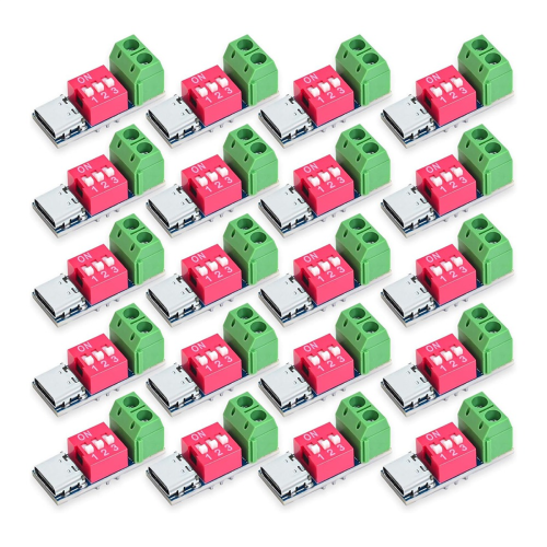USB-C PD Trigger Board Module PD/QC Decoy Fast Charging USB Type-C to 12V High Speed Charger Power Output Boost 20pcs