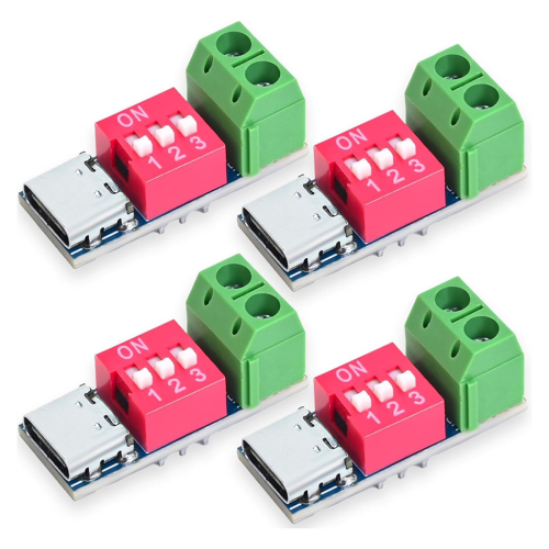 USB-C PD Trigger Board Module PD/QC Decoy Fast Charging USB Type-C to 12V High Speed Charger Power Output Boost 4pcs
