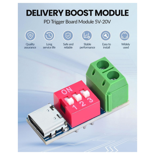 USB-C PD Trigger Board Module PD/QC Decoy Fast Charging USB Type-C to 12V High Speed Charger Power Output Boost 20pcs 2